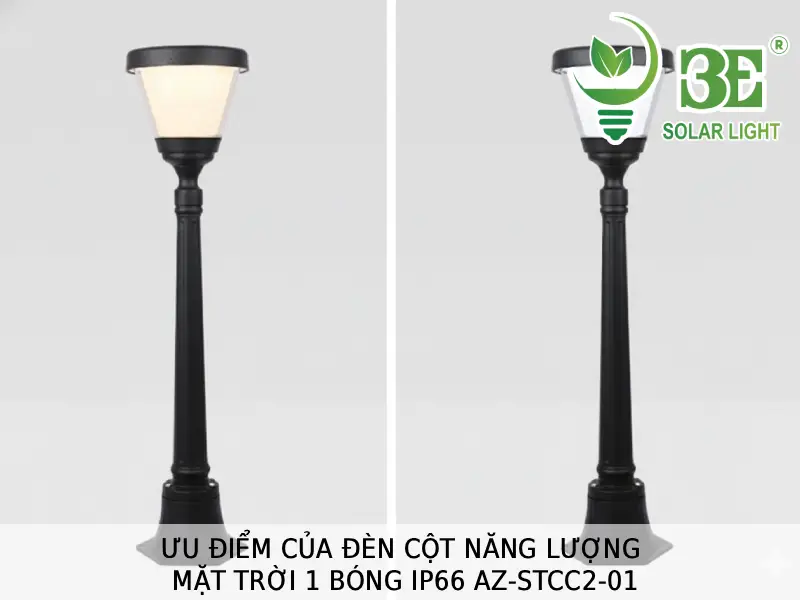 Ưu điểm của đèn cột năng lượng mặt trời 1 bóng IP66 AZ-STCC2-01 tại 3E SOLAR
