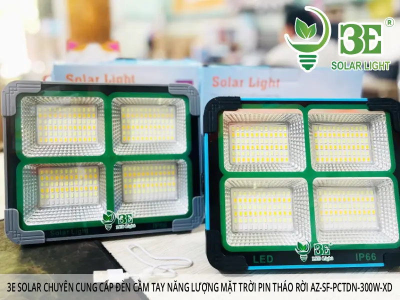 3E SOLAR chuyên cung cấp đèn cầm tay năng lượng mặt trời pin tháo rời AZ-SF-PCTDN-300W-XD