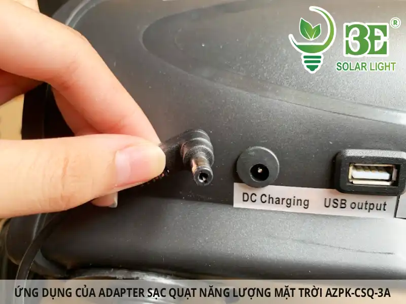 Adapter sạc quạt năng lượng mặt trời AZPK-CSQ-3A