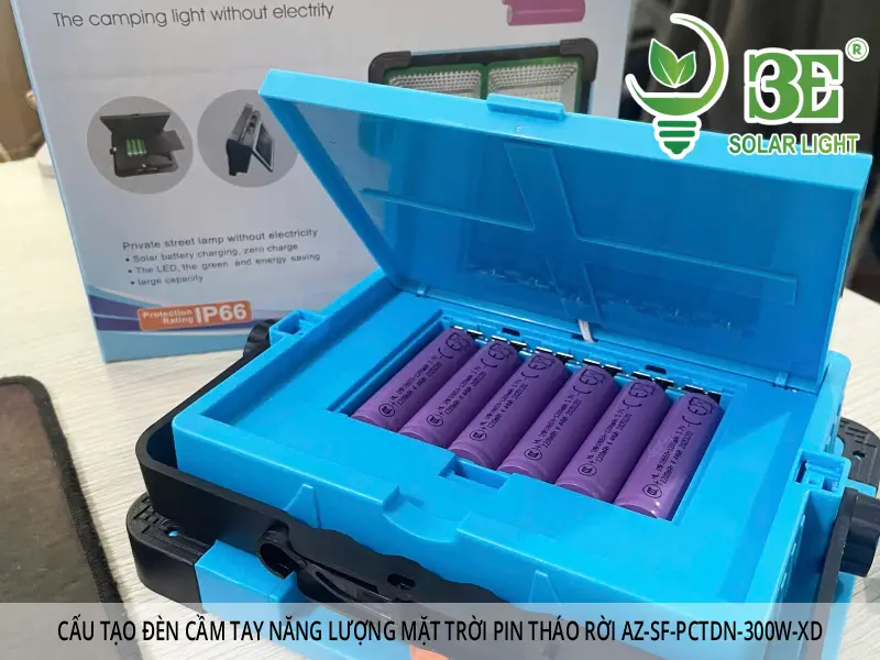 Cấu tạo đèn cầm tay năng lượng mặt trời pin tháo rời AZ-SF-PCTDN-300W-XD