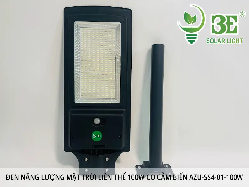 Đèn năng lượng mặt trời liền thể 100W có cảm biến AZU-SS4-01-100W