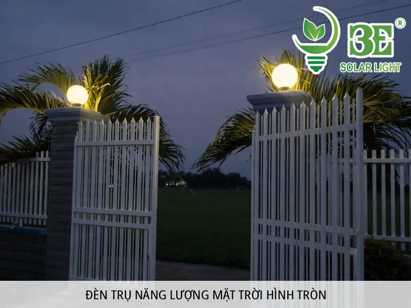Đèn trụ năng lượng mặt trời hình tròn