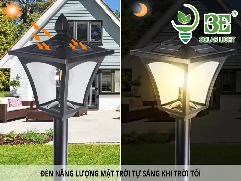 Đèn năng lượng mặt trời tự sáng khi trời tối tại 3E Solar