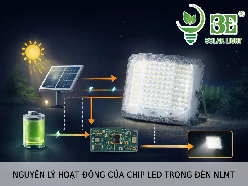 Nguyên lý hoạt động của chip LED trong đèn NLMT tại 3e Solar