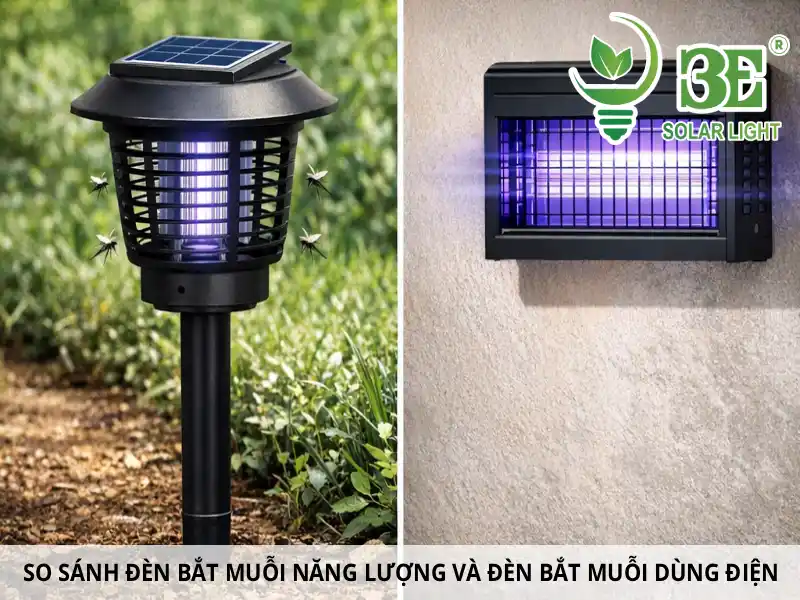 So sánh đèn bắt muỗi năng lượng và đèn bắt muỗi dùng điện