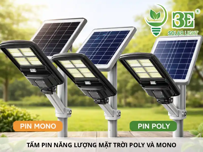 Tấm pin năng lượng mặt trời poly và mono