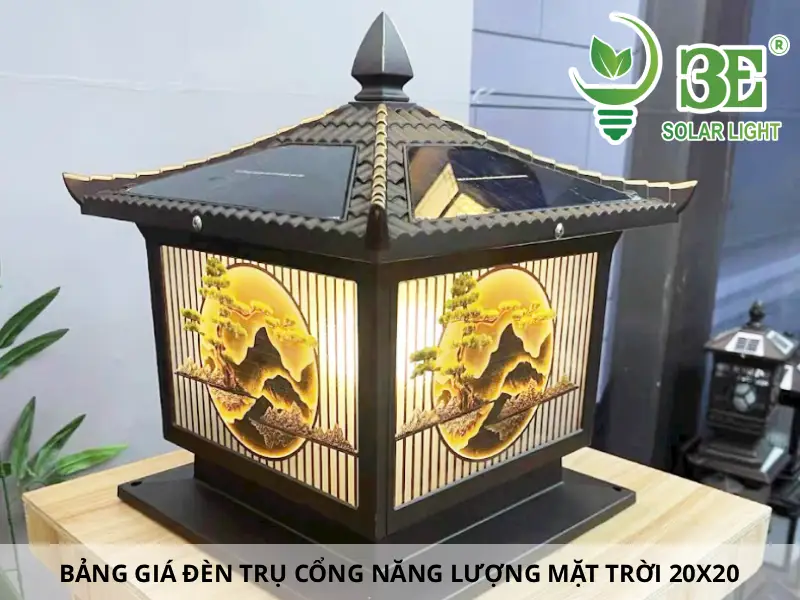 Bảng giá đèn trụ cổng năng lượng mặt trời 20x20