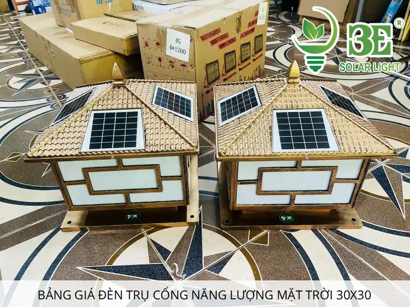 Bảng giá đèn trụ cổng năng lượng mặt trời 30x30
