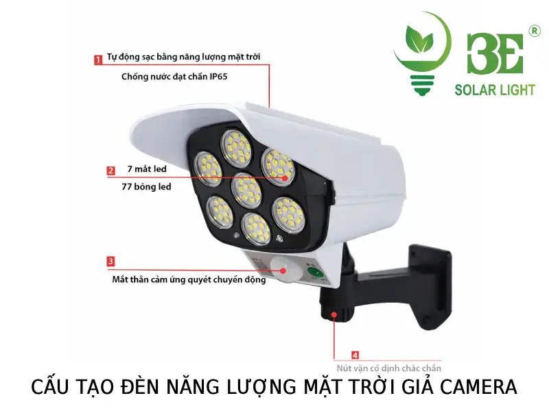 Cấu tạo đèn năng lượng mặt trời giả camera tại 3E SOLAR