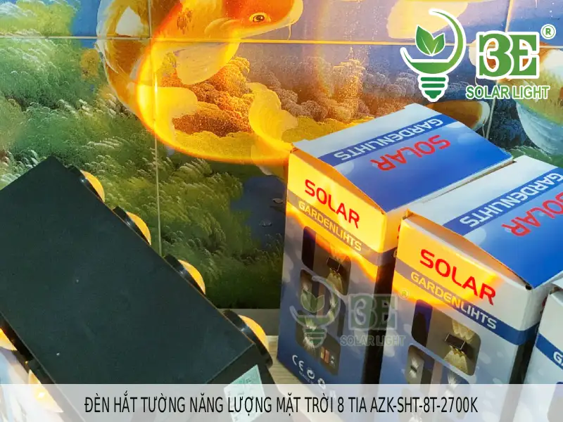Đèn hắt tường solar 8 tia AZK-SHT-8T-2700K