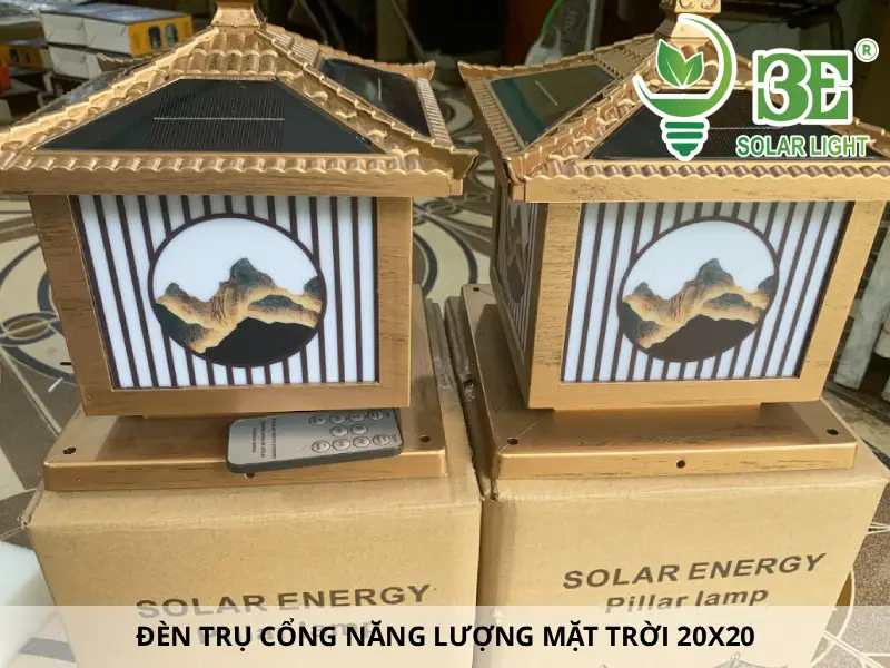 Đèn trụ cổng năng lượng mặt trời 20x20