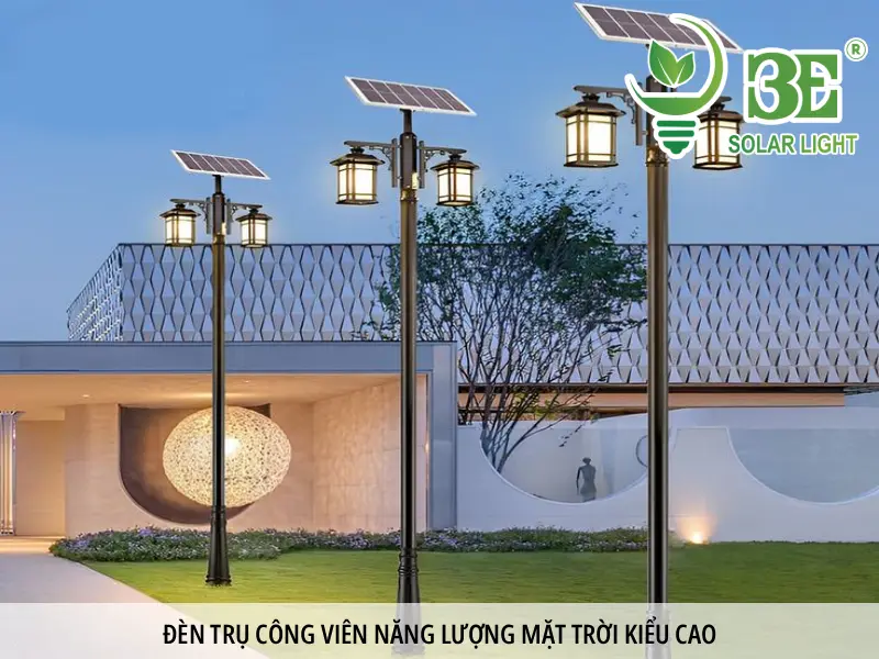 Đèn trụ công viên năng lượng mặt trời kiểu cao