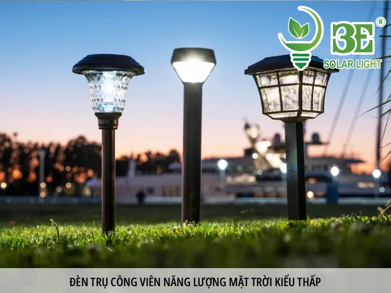 Đèn trụ công viên năng lượng mặt trời kiểu thấp