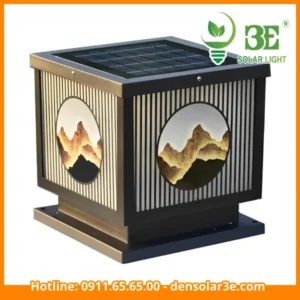 Đèn trụ cổng vuông năng lượng mặt trời 25cm AZA-STCMB25