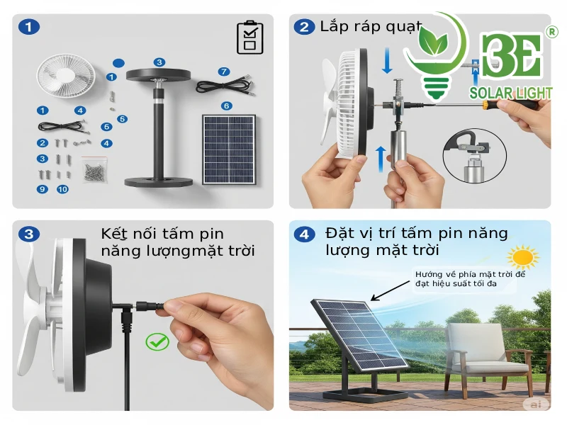 Hướng dẫn cách lắp quạt năng lượng