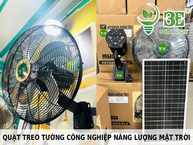 Quạt treo tường công nghiệp năng lượng mặt trời