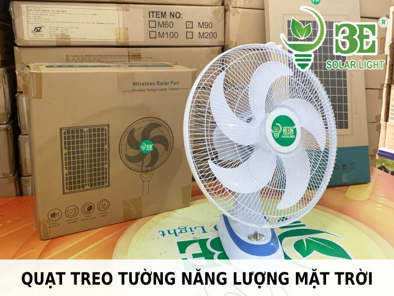 Quạt treo tường năng lượng mặt trời