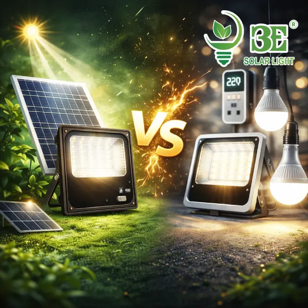 So sánh đèn năng lượng mặt trời và đèn LED tại 3E Solar 1