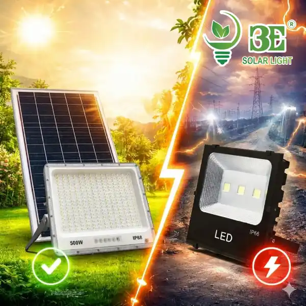 So sánh đèn pha năng lượng mặt trời và đèn pha điện