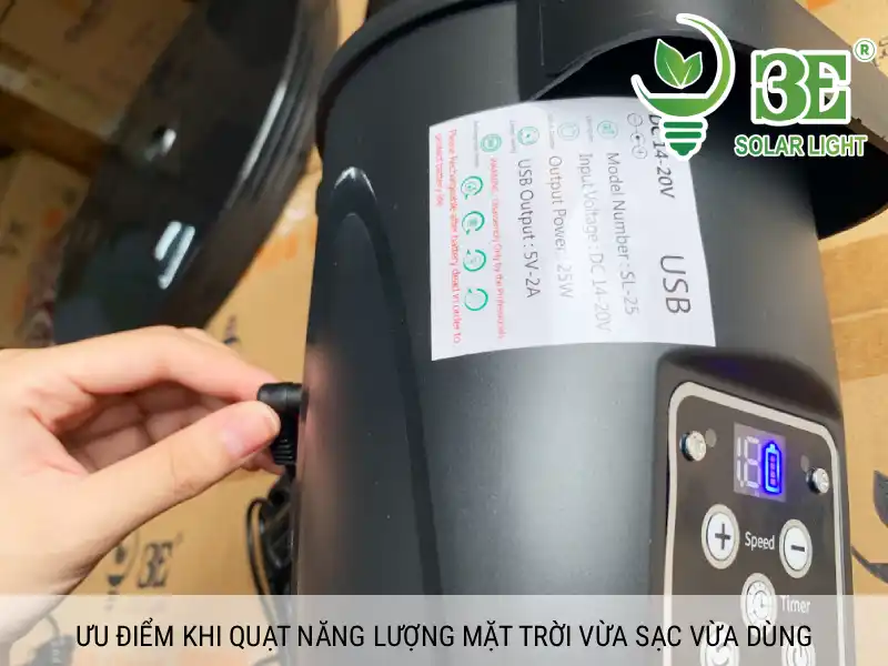 Ưu điểm khi quạt năng lượng mặt trời vừa sạc vừa dùng