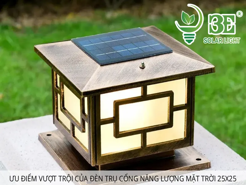 Ưu điểm vượt trội của đèn trụ cổng năng lượng mặt trời 25x25