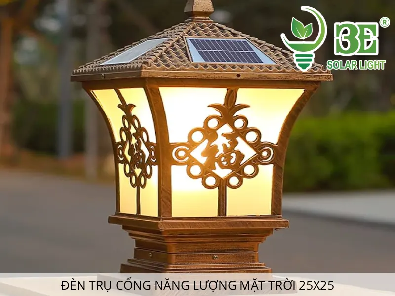 đèn trụ cổng năng lượng mặt trời 25x25