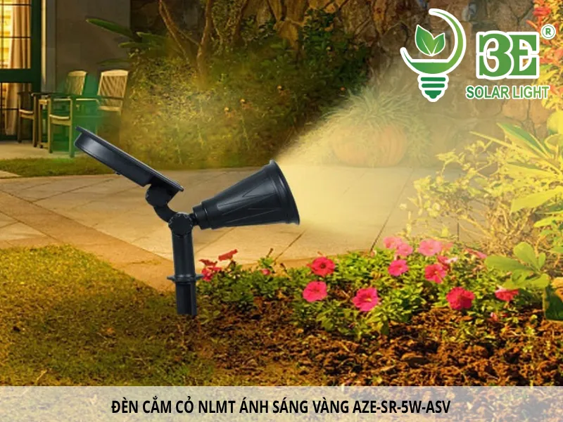 Đèn cắm cỏ NLMT ánh sáng vàng AZE-SR-5W-ASV