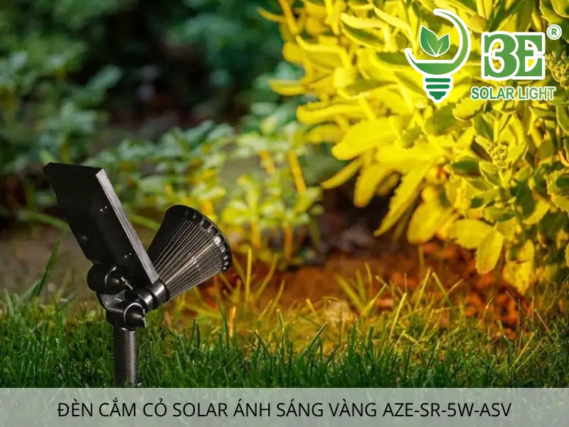 Đèn cắm cỏ solar ánh sáng vàng AZE-SR-5W-ASV tại 3E Solar