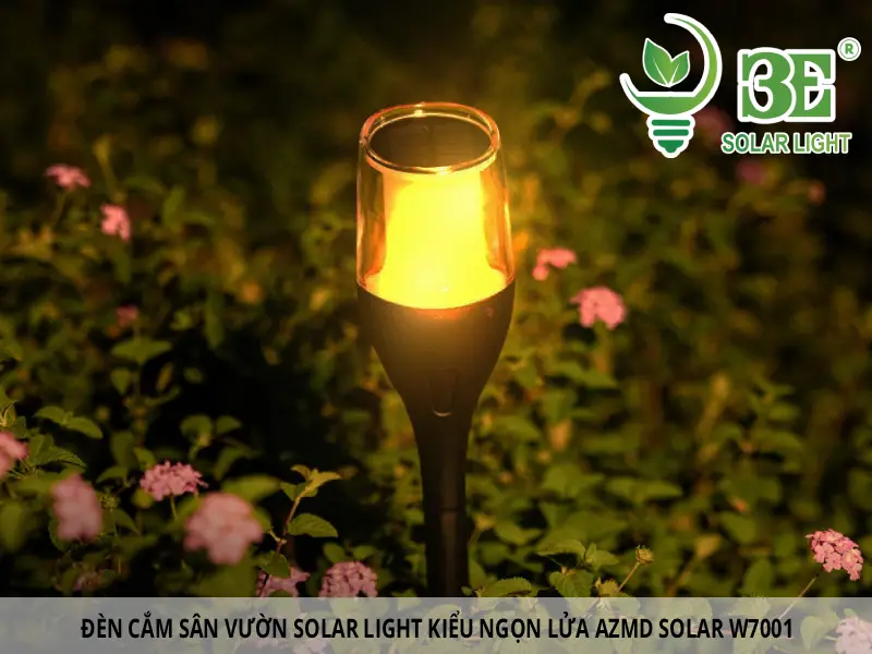 Đèn cắm sân vườn solar light kiểu ngọn lửa azmd solar w7001