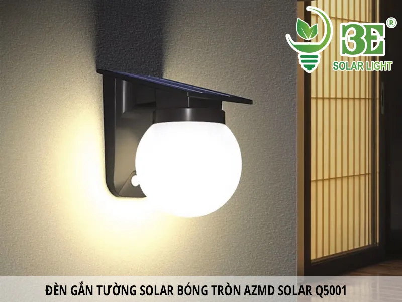 Đèn gắn tường solar bóng tròn azmd solar q5001