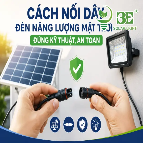 Cách nối dây đèn năng lượng mặt trời đúng kỹ thuật, an toàn