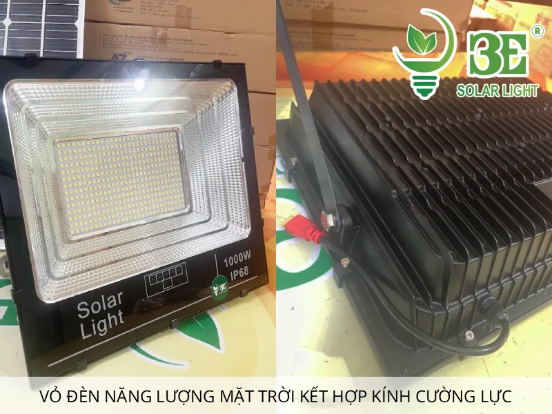 Vỏ đèn năng lượng mặt trờI kết hợp kính cường lực