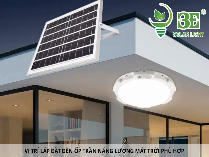 Vị trí lắp đặt đèn ốp trần năng lượng mặt trời phù hợp