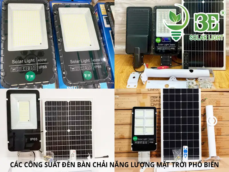 Các công suất đèn bàn chải năng lượng mặt trời phổ biến