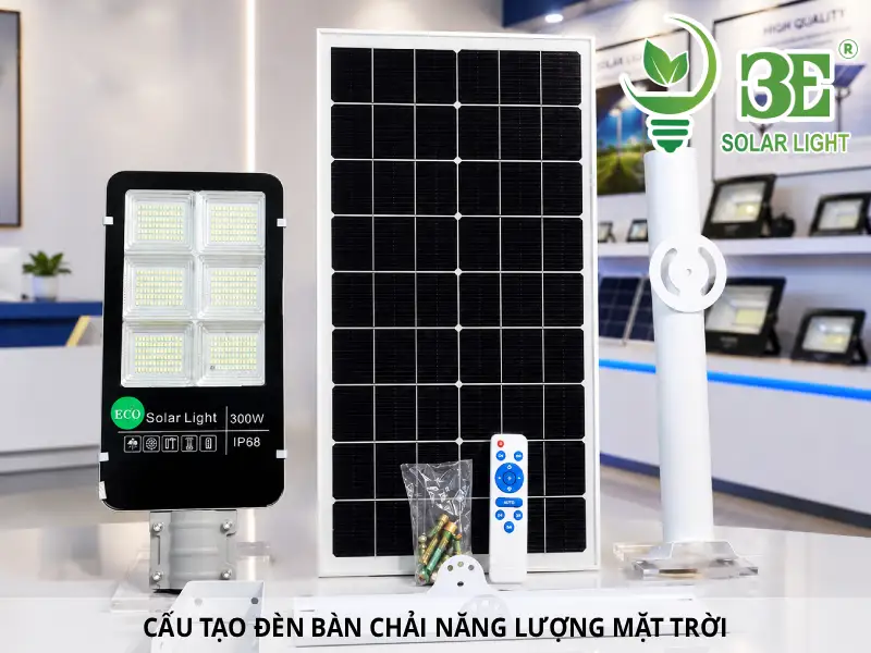 Cấu tạo đèn bàn chải năng lượng mặt trời tại 3E Solar