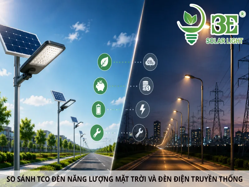 So sánh TCO đèn năng lượng mặt trời và đèn điện truyền thống tại 3E Solar