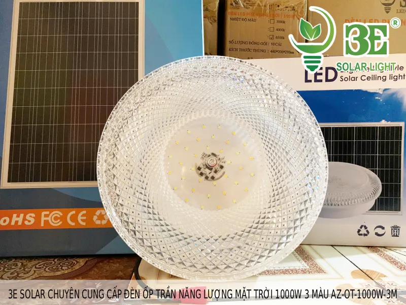 3E SOLAR chuyên cung cấp đèn ốp trần năng lượng mặt trời 1000W 3 màu AZ-OT-1000W-3M