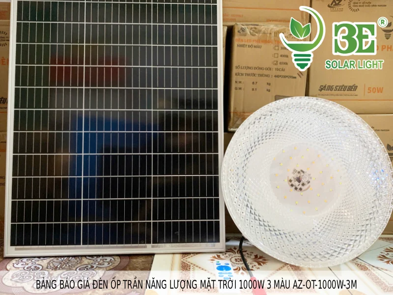 Bảng báo giá đèn ốp trần năng lượng mặt trời 1000W 3 màu AZ-OT-1000W-3M