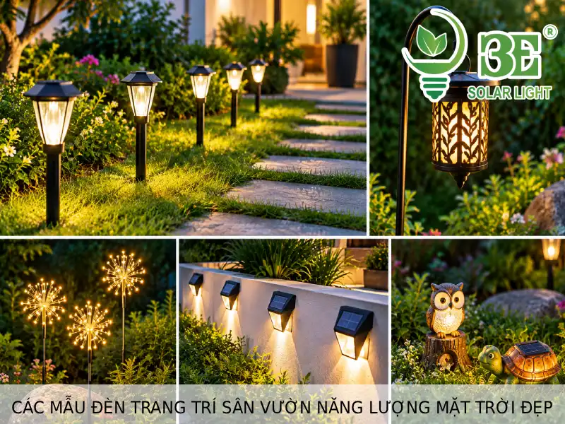 Các mẫu đèn trang trí sân vườn năng lượng mặt trời đẹp