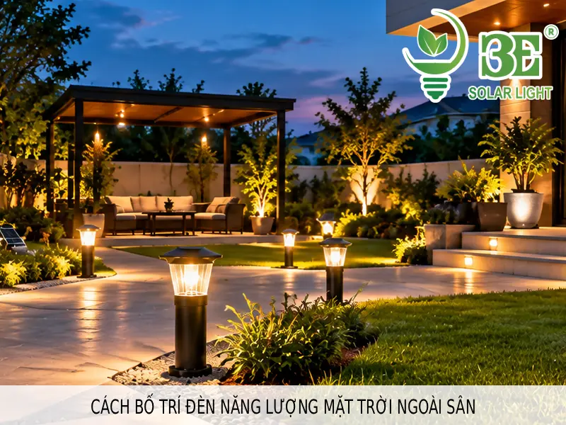 Cách bố trí đèn năng lượng mặt trời ngoài sân