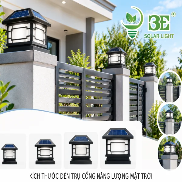 Cách chọn kích thước đèn trụ cổng năng lượng mặt trời phù hợp với trụ tại 3E Solar