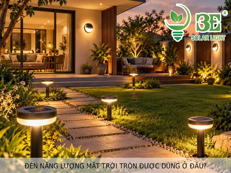 Đèn năng lượng mặt trời tròn được dùng ở đâu