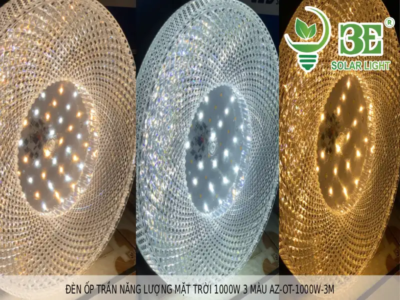 Đèn ốp trần năng lượng mặt trời 1000W 3 màu AZ-OT-1000W-3M