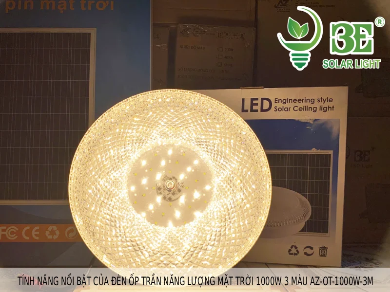 Tính năng nổi bật của đèn ốp trần năng lượng mặt trời 1000W 3 màu AZ-OT-1000W-3M