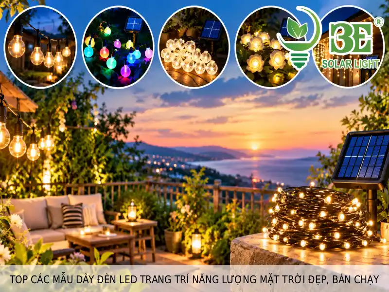 Top các mẫu dây đèn LED trang trí năng lượng mặt trời đẹp, bán chạy