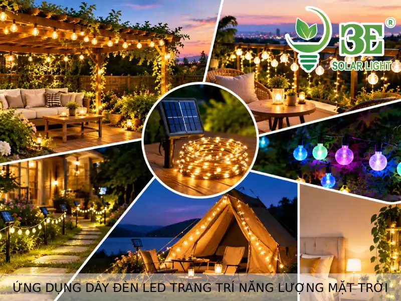 Ứng dụng dây đèn LED trang trí năng lượng mặt trời