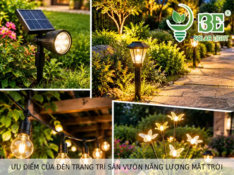 Ưu điểm của đèn trang trí sân vườn năng lượng mặt trời