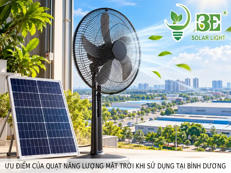 Ưu điểm của quạt năng lượng mặt trời khi sử dụng tại Bình Dương